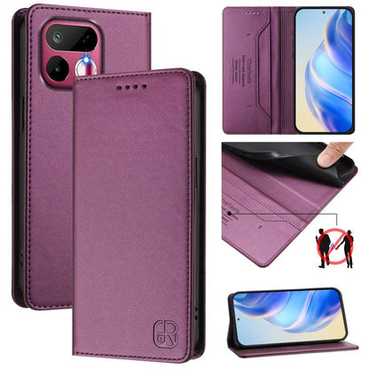 RC01 Dual-Folded Magnetic Suction RFID Leather Phone Case, For Realme P4x / OnePlus CE6 Lite, For Realme 16T 5G, For Realme P4 Power 5G, For Realme Note 80 4G Global, For Realme 16 5G Global, For Realme 16 Pro+ 5G Global, For Realme 16 Pro 5G Global   ...