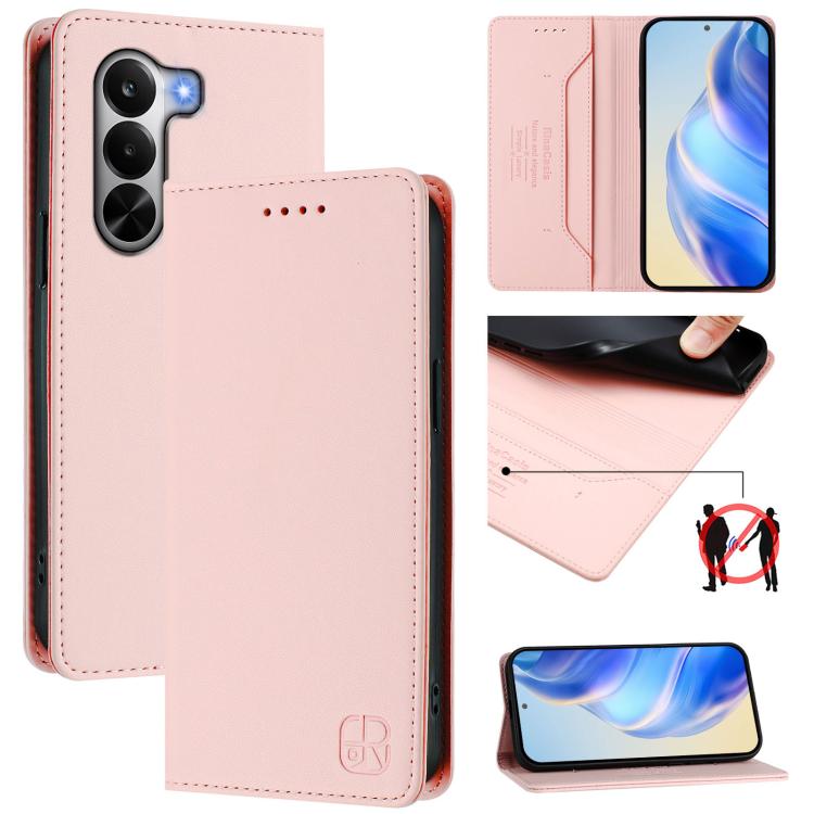RC01 Dual-Folded Magnetic Suction RFID Leather Phone Case, For Realme P4x / OnePlus CE6 Lite, For Realme 16T 5G, For Realme P4 Power 5G, For Realme Note 80 4G Global, For Realme 16 5G Global, For Realme 16 Pro+ 5G Global, For Realme 16 Pro 5G Global   ...