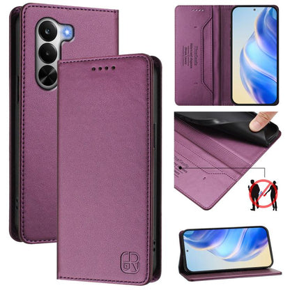 RC01 Dual-Folded Magnetic Suction RFID Leather Phone Case, For Realme P4x / OnePlus CE6 Lite, For Realme 16T 5G, For Realme P4 Power 5G, For Realme Note 80 4G Global, For Realme 16 5G Global, For Realme 16 Pro+ 5G Global, For Realme 16 Pro 5G Global   ...