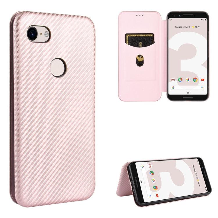 Carbon Fiber Texture Magnetic Horizontal Flip TPU + PC + PU Leather Case with Card Slot, For Google Pixel 4a, For Google Pixel 3 XL, For Google Pixel 3a XL, For Google Pixel 3a, For Google Pixel 3, For Google Pixel 4 XL, For Google Pixel 4