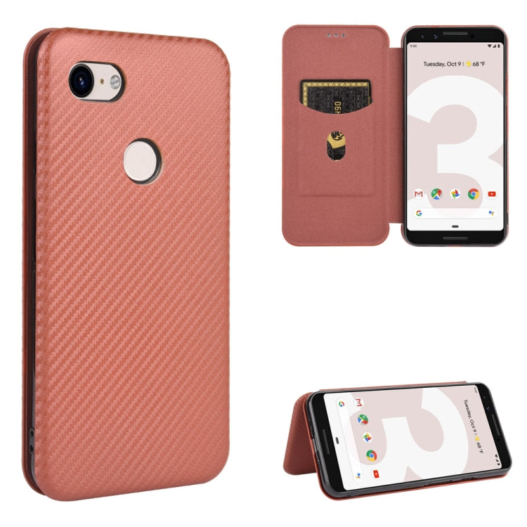 Carbon Fiber Texture Magnetic Horizontal Flip TPU + PC + PU Leather Case with Card Slot, For Google Pixel 4a, For Google Pixel 3 XL, For Google Pixel 3a XL, For Google Pixel 3a, For Google Pixel 3, For Google Pixel 4 XL, For Google Pixel 4