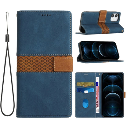 Grid Stitching Leather Phone Case with Lanyard, For iPhone 12 mini, For iPhone 11 Pro Max, For iPhone 11, For iPhone 11 Pro, For iPhone XS / X, For iPhone XR, For iPhone XS Max, For iPhone 8 Plus / 7 Plus