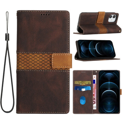 Grid Stitching Leather Phone Case with Lanyard, For iPhone 12 mini, For iPhone 11 Pro Max, For iPhone 11, For iPhone 11 Pro, For iPhone XS / X, For iPhone XR, For iPhone XS Max, For iPhone 8 Plus / 7 Plus