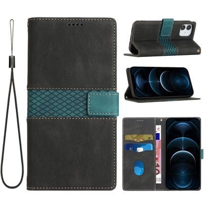 Grid Stitching Leather Phone Case with Lanyard, For iPhone 12 mini, For iPhone 11 Pro Max, For iPhone 11, For iPhone 11 Pro, For iPhone XS / X, For iPhone XR, For iPhone XS Max, For iPhone 8 Plus / 7 Plus