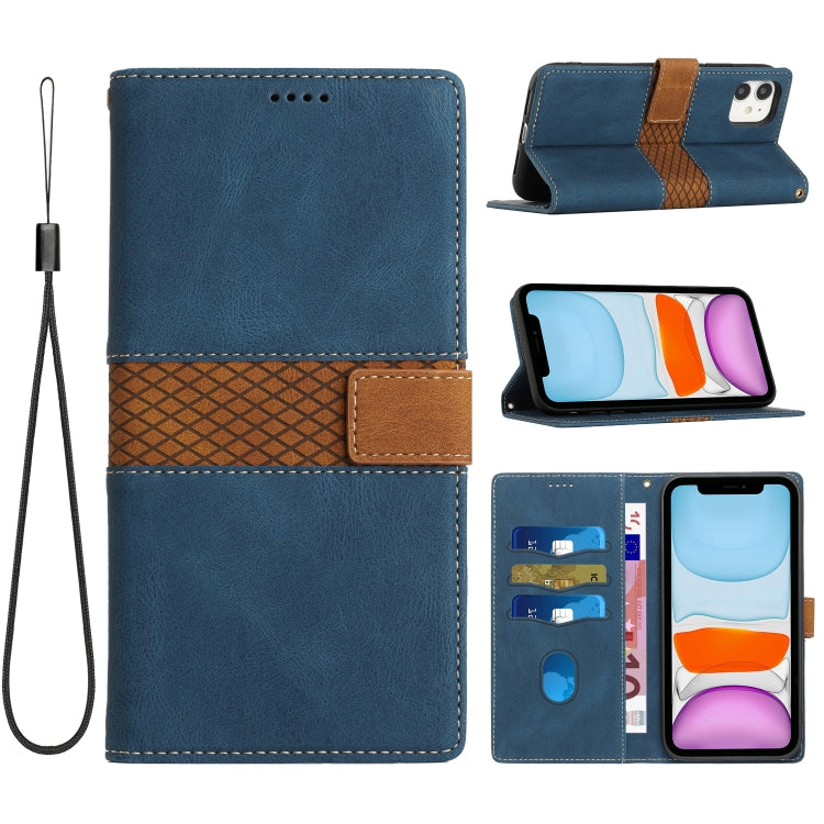 Grid Stitching Leather Phone Case with Lanyard, For iPhone 12 mini, For iPhone 11 Pro Max, For iPhone 11, For iPhone 11 Pro, For iPhone XS / X, For iPhone XR, For iPhone XS Max, For iPhone 8 Plus / 7 Plus