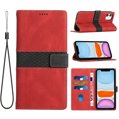 Grid Stitching Leather Phone Case with Lanyard, For iPhone 12 mini, For iPhone 11 Pro Max, For iPhone 11, For iPhone 11 Pro, For iPhone XS / X, For iPhone XR, For iPhone XS Max, For iPhone 8 Plus / 7 Plus