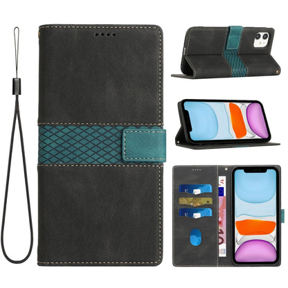 Grid Stitching Leather Phone Case with Lanyard, For iPhone 12 mini, For iPhone 11 Pro Max, For iPhone 11, For iPhone 11 Pro, For iPhone XS / X, For iPhone XR, For iPhone XS Max, For iPhone 8 Plus / 7 Plus