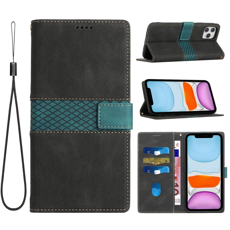 Grid Stitching Leather Phone Case with Lanyard, For iPhone 12 mini, For iPhone 11 Pro Max, For iPhone 11, For iPhone 11 Pro, For iPhone XS / X, For iPhone XR, For iPhone XS Max, For iPhone 8 Plus / 7 Plus