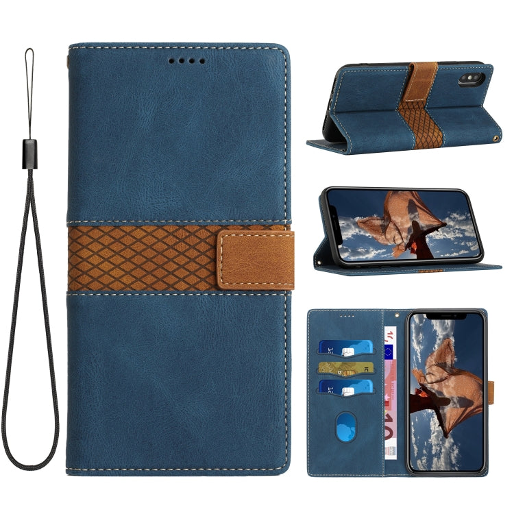 Grid Stitching Leather Phone Case with Lanyard, For iPhone 12 mini, For iPhone 11 Pro Max, For iPhone 11, For iPhone 11 Pro, For iPhone XS / X, For iPhone XR, For iPhone XS Max, For iPhone 8 Plus / 7 Plus