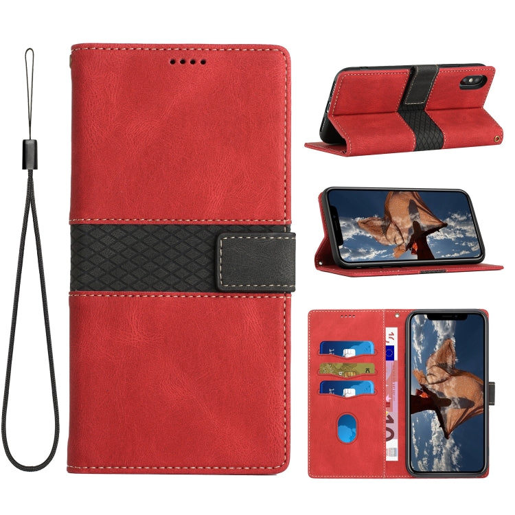 Grid Stitching Leather Phone Case with Lanyard, For iPhone 12 mini, For iPhone 11 Pro Max, For iPhone 11, For iPhone 11 Pro, For iPhone XS / X, For iPhone XR, For iPhone XS Max, For iPhone 8 Plus / 7 Plus