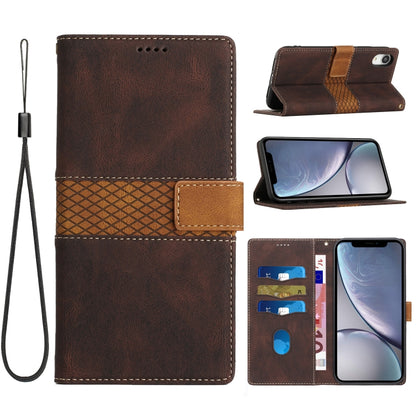 Grid Stitching Leather Phone Case with Lanyard, For iPhone 12 mini, For iPhone 11 Pro Max, For iPhone 11, For iPhone 11 Pro, For iPhone XS / X, For iPhone XR, For iPhone XS Max, For iPhone 8 Plus / 7 Plus