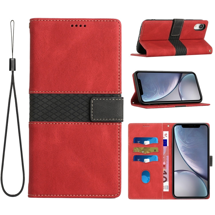 Grid Stitching Leather Phone Case with Lanyard, For iPhone 12 mini, For iPhone 11 Pro Max, For iPhone 11, For iPhone 11 Pro, For iPhone XS / X, For iPhone XR, For iPhone XS Max, For iPhone 8 Plus / 7 Plus