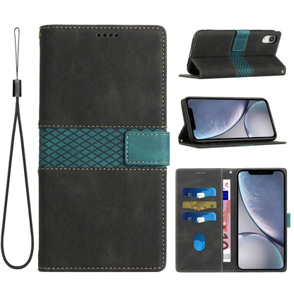 Grid Stitching Leather Phone Case with Lanyard, For iPhone 12 mini, For iPhone 11 Pro Max, For iPhone 11, For iPhone 11 Pro, For iPhone XS / X, For iPhone XR, For iPhone XS Max, For iPhone 8 Plus / 7 Plus