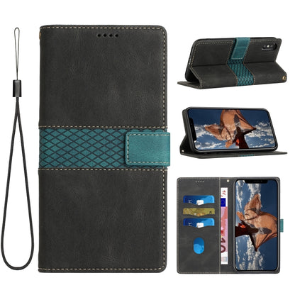 Grid Stitching Leather Phone Case with Lanyard, For iPhone 12 mini, For iPhone 11 Pro Max, For iPhone 11, For iPhone 11 Pro, For iPhone XS / X, For iPhone XR, For iPhone XS Max, For iPhone 8 Plus / 7 Plus