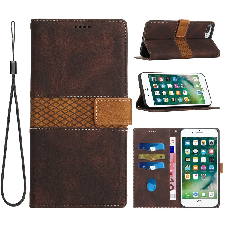 Grid Stitching Leather Phone Case with Lanyard, For iPhone 12 mini, For iPhone 11 Pro Max, For iPhone 11, For iPhone 11 Pro, For iPhone XS / X, For iPhone XR, For iPhone XS Max, For iPhone 8 Plus / 7 Plus