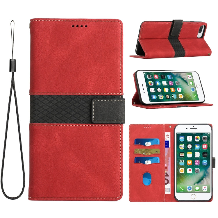 Grid Stitching Leather Phone Case with Lanyard, For iPhone 12 mini, For iPhone 11 Pro Max, For iPhone 11, For iPhone 11 Pro, For iPhone XS / X, For iPhone XR, For iPhone XS Max, For iPhone 8 Plus / 7 Plus