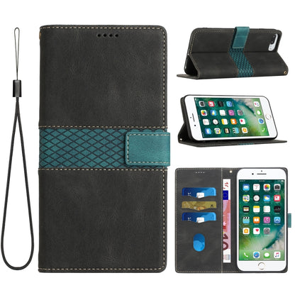 Grid Stitching Leather Phone Case with Lanyard, For iPhone 12 mini, For iPhone 11 Pro Max, For iPhone 11, For iPhone 11 Pro, For iPhone XS / X, For iPhone XR, For iPhone XS Max, For iPhone 8 Plus / 7 Plus