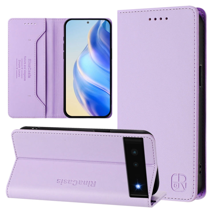 RC01 Dual-Folded Magnetic Suction RFID Leather Phone Case, For Google Pixel 7, For Google Pixel 6a, For Google Pixel 6 Pro, For Google Pixel 6, For Google Pixel 5a