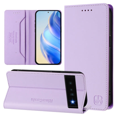RC01 Dual-Folded Magnetic Suction RFID Leather Phone Case, For Google Pixel 7, For Google Pixel 6a, For Google Pixel 6 Pro, For Google Pixel 6, For Google Pixel 5a