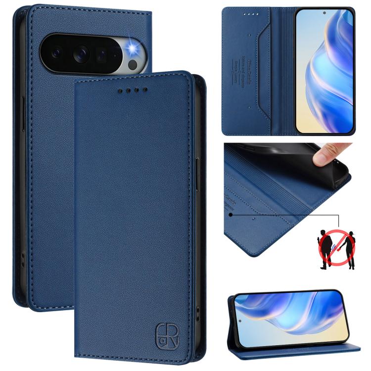 RC01 Dual-Folded Magnetic Suction RFID Leather Phone Case, For Google Pixel 11 Pro XL, For Google Pixel 11 / 11 Pro, For Google Pixel 10 Pro XL, For Google Pixel 10 / 10 Pro 5G Global, For Google Pixel 9a, For Google Pixel 9 Pro XL                     ...