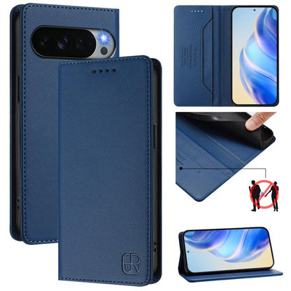 RC01 Dual-Folded Magnetic Suction RFID Leather Phone Case, For Google Pixel 11 Pro XL, For Google Pixel 11 / 11 Pro, For Google Pixel 10 Pro XL, For Google Pixel 10 / 10 Pro 5G Global, For Google Pixel 9a, For Google Pixel 9 Pro XL                     ...