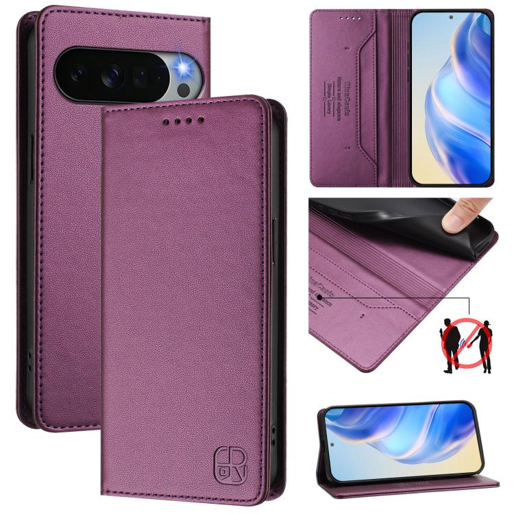 RC01 Dual-Folded Magnetic Suction RFID Leather Phone Case, For Google Pixel 11 Pro XL, For Google Pixel 11 / 11 Pro, For Google Pixel 10 Pro XL, For Google Pixel 10 / 10 Pro 5G Global, For Google Pixel 9a, For Google Pixel 9 Pro XL                     ...