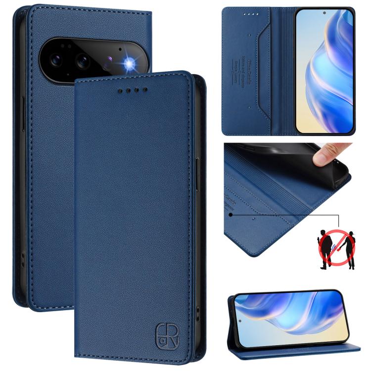 RC01 Dual-Folded Magnetic Suction RFID Leather Phone Case, For Google Pixel 11 Pro XL, For Google Pixel 11 / 11 Pro, For Google Pixel 10 Pro XL, For Google Pixel 10 / 10 Pro 5G Global, For Google Pixel 9a, For Google Pixel 9 Pro XL                     ...