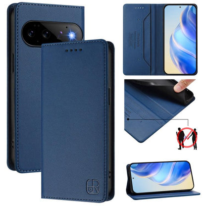 RC01 Dual-Folded Magnetic Suction RFID Leather Phone Case, For Google Pixel 11 Pro XL, For Google Pixel 11 / 11 Pro, For Google Pixel 10 Pro XL, For Google Pixel 10 / 10 Pro 5G Global, For Google Pixel 9a, For Google Pixel 9 Pro XL                     ...