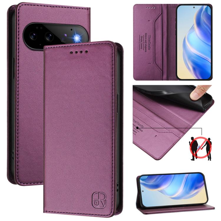 RC01 Dual-Folded Magnetic Suction RFID Leather Phone Case, For Google Pixel 11 Pro XL, For Google Pixel 11 / 11 Pro, For Google Pixel 10 Pro XL, For Google Pixel 10 / 10 Pro 5G Global, For Google Pixel 9a, For Google Pixel 9 Pro XL                     ...