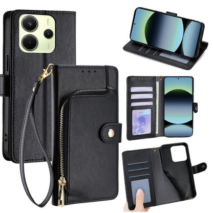 Zipper Bag Leather Phone Case, For Redmi A7 Pro 171mm / Poco C85x 5G, For Redmi Turbo 5 Max 5G / Poco X8 Pro Max 5G, For Redmi Turbo 5 5G / Poco X8 Pro 5G, For Redmi K90 Pro Max 5G / Poco F8 Ultra, For Redmi Note 15 Pro 4G Global 163.2mm               ...