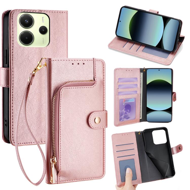Zipper Bag Leather Phone Case, For Redmi A7 Pro 171mm / Poco C85x 5G, For Redmi Turbo 5 Max 5G / Poco X8 Pro Max 5G, For Redmi Turbo 5 5G / Poco X8 Pro 5G, For Redmi K90 Pro Max 5G / Poco F8 Ultra, For Redmi Note 15 Pro 4G Global 163.2mm               ...