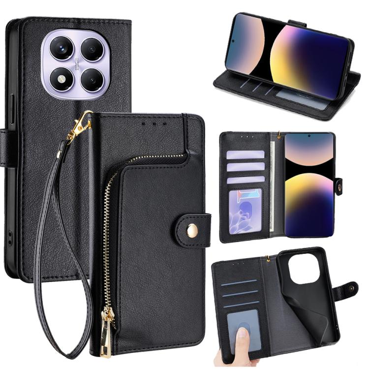 Zipper Bag Leather Phone Case, For Redmi A7 Pro 171mm / Poco C85x 5G, For Redmi Turbo 5 Max 5G / Poco X8 Pro Max 5G, For Redmi Turbo 5 5G / Poco X8 Pro 5G, For Redmi K90 Pro Max 5G / Poco F8 Ultra, For Redmi Note 15 Pro 4G Global 163.2mm               ...