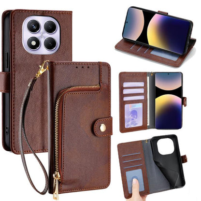Zipper Bag Leather Phone Case, For Redmi A7 Pro 171mm / Poco C85x 5G, For Redmi Turbo 5 Max 5G / Poco X8 Pro Max 5G, For Redmi Turbo 5 5G / Poco X8 Pro 5G, For Redmi K90 Pro Max 5G / Poco F8 Ultra, For Redmi Note 15 Pro 4G Global 163.2mm               ...