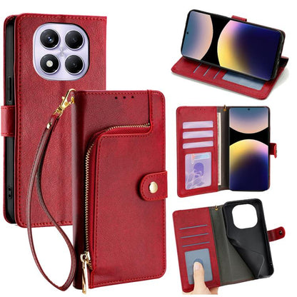 Zipper Bag Leather Phone Case, For Redmi A7 Pro 171mm / Poco C85x 5G, For Redmi Turbo 5 Max 5G / Poco X8 Pro Max 5G, For Redmi Turbo 5 5G / Poco X8 Pro 5G, For Redmi K90 Pro Max 5G / Poco F8 Ultra, For Redmi Note 15 Pro 4G Global 163.2mm               ...