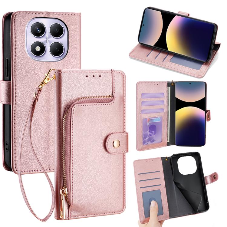 Zipper Bag Leather Phone Case, For Redmi A7 Pro 171mm / Poco C85x 5G, For Redmi Turbo 5 Max 5G / Poco X8 Pro Max 5G, For Redmi Turbo 5 5G / Poco X8 Pro 5G, For Redmi K90 Pro Max 5G / Poco F8 Ultra, For Redmi Note 15 Pro 4G Global 163.2mm               ...