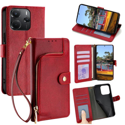 Zipper Bag Leather Phone Case, For Redmi A7 Pro 171mm / Poco C85x 5G, For Redmi Turbo 5 Max 5G / Poco X8 Pro Max 5G, For Redmi Turbo 5 5G / Poco X8 Pro 5G, For Redmi K90 Pro Max 5G / Poco F8 Ultra, For Redmi Note 15 Pro 4G Global 163.2mm               ...