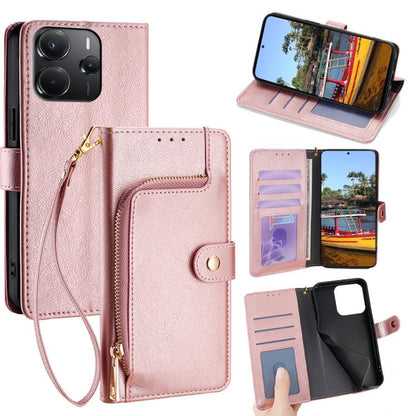 Zipper Bag Leather Phone Case, For Redmi A7 Pro 171mm / Poco C85x 5G, For Redmi Turbo 5 Max 5G / Poco X8 Pro Max 5G, For Redmi Turbo 5 5G / Poco X8 Pro 5G, For Redmi K90 Pro Max 5G / Poco F8 Ultra, For Redmi Note 15 Pro 4G Global 163.2mm               ...