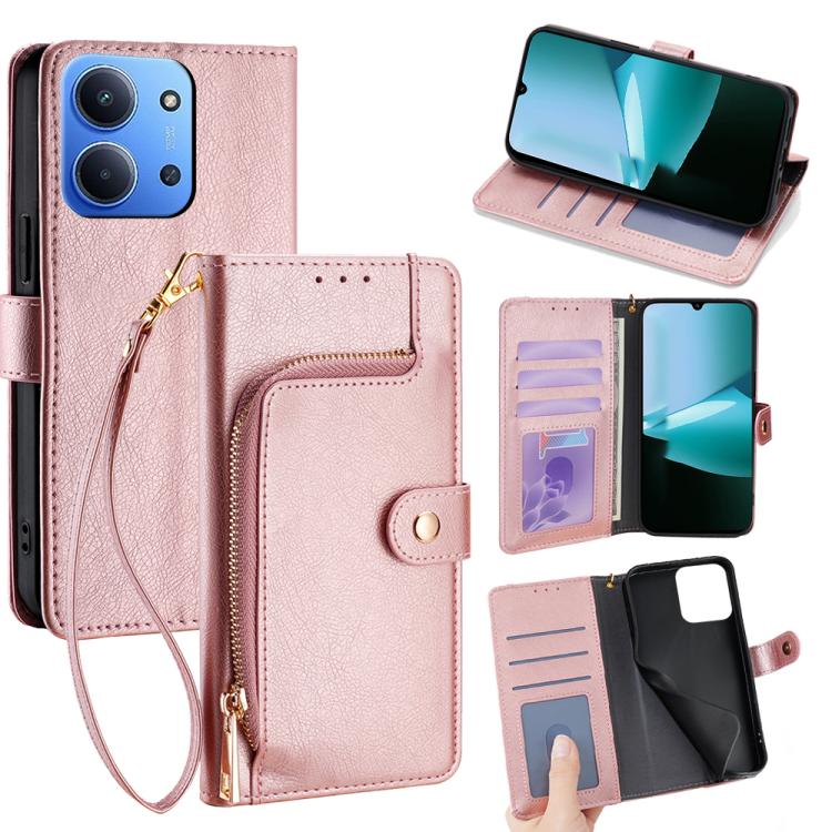 Zipper Bag Leather Phone Case, For Redmi A7 Pro 171mm / Poco C85x 5G, For Redmi Turbo 5 Max 5G / Poco X8 Pro Max 5G, For Redmi Turbo 5 5G / Poco X8 Pro 5G, For Redmi K90 Pro Max 5G / Poco F8 Ultra, For Redmi Note 15 Pro 4G Global 163.2mm               ...
