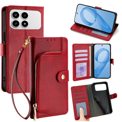 Zipper Bag Leather Phone Case, For Redmi A7 Pro 171mm / Poco C85x 5G, For Redmi Turbo 5 Max 5G / Poco X8 Pro Max 5G, For Redmi Turbo 5 5G / Poco X8 Pro 5G, For Redmi K90 Pro Max 5G / Poco F8 Ultra, For Redmi Note 15 Pro 4G Global 163.2mm               ...