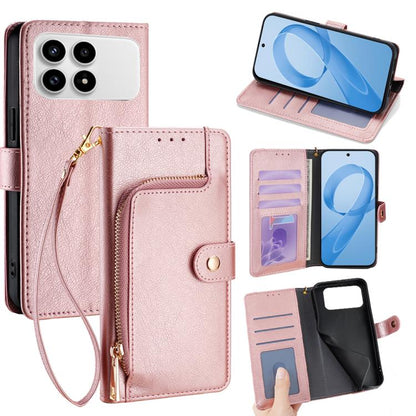 Zipper Bag Leather Phone Case, For Redmi A7 Pro 171mm / Poco C85x 5G, For Redmi Turbo 5 Max 5G / Poco X8 Pro Max 5G, For Redmi Turbo 5 5G / Poco X8 Pro 5G, For Redmi K90 Pro Max 5G / Poco F8 Ultra, For Redmi Note 15 Pro 4G Global 163.2mm               ...