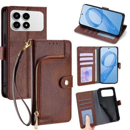 Zipper Bag Leather Phone Case, For Redmi A7 Pro 171mm / Poco C85x 5G, For Redmi Turbo 5 Max 5G / Poco X8 Pro Max 5G, For Redmi Turbo 5 5G / Poco X8 Pro 5G, For Redmi K90 Pro Max 5G / Poco F8 Ultra, For Redmi Note 15 Pro 4G Global 163.2mm               ...