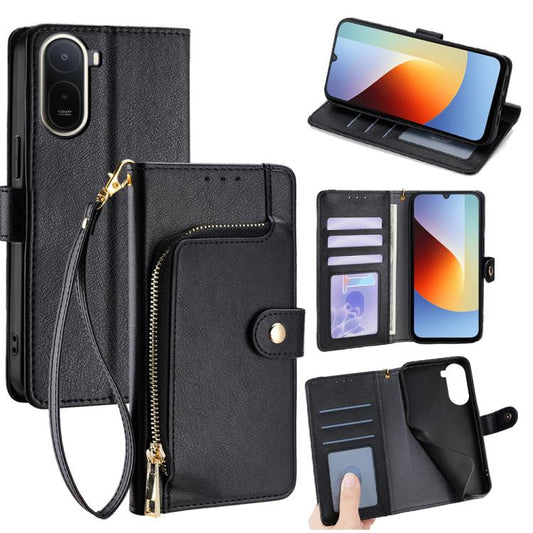 Zipper Bag Leather Phone Case, For Redmi A7 Pro 171mm / Poco C85x 5G, For Redmi Turbo 5 Max 5G / Poco X8 Pro Max 5G, For Redmi Turbo 5 5G / Poco X8 Pro 5G, For Redmi K90 Pro Max 5G / Poco F8 Ultra, For Redmi Note 15 Pro 4G Global 163.2mm               ...