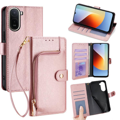 Zipper Bag Leather Phone Case, For Redmi A7 Pro 171mm / Poco C85x 5G, For Redmi Turbo 5 Max 5G / Poco X8 Pro Max 5G, For Redmi Turbo 5 5G / Poco X8 Pro 5G, For Redmi K90 Pro Max 5G / Poco F8 Ultra, For Redmi Note 15 Pro 4G Global 163.2mm               ...
