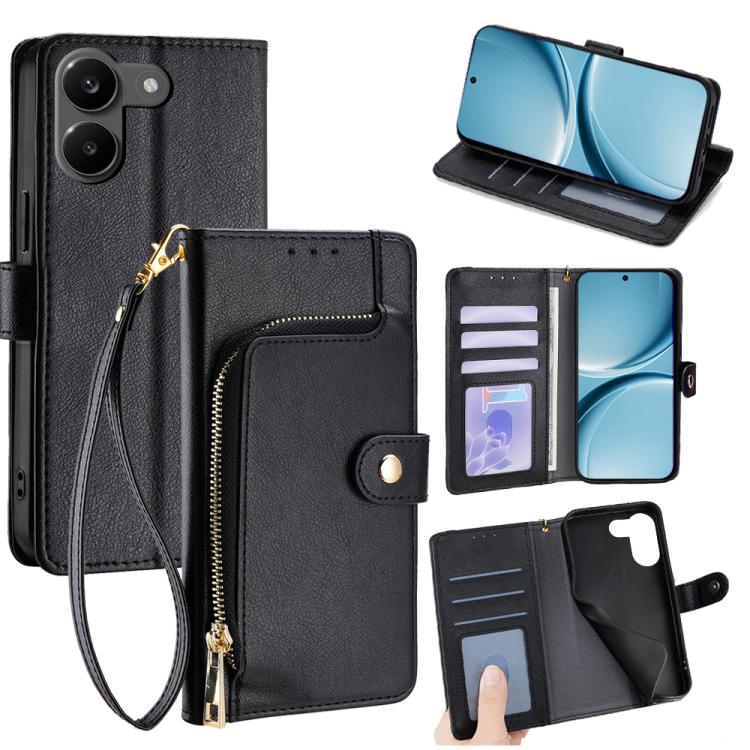 Zipper Bag Leather Phone Case, For Redmi A7 Pro 171mm / Poco C85x 5G, For Redmi Turbo 5 Max 5G / Poco X8 Pro Max 5G, For Redmi Turbo 5 5G / Poco X8 Pro 5G, For Redmi K90 Pro Max 5G / Poco F8 Ultra, For Redmi Note 15 Pro 4G Global 163.2mm               ...