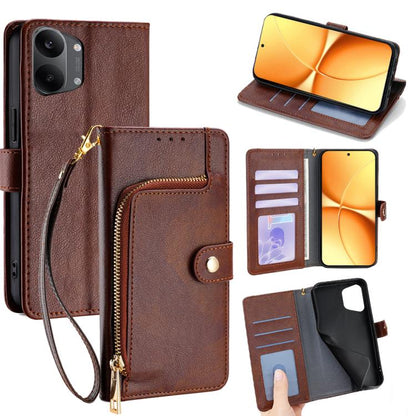 Zipper Bag Leather Phone Case, For Redmi A7 Pro 171mm / Poco C85x 5G, For Redmi Turbo 5 Max 5G / Poco X8 Pro Max 5G, For Redmi Turbo 5 5G / Poco X8 Pro 5G, For Redmi K90 Pro Max 5G / Poco F8 Ultra, For Redmi Note 15 Pro 4G Global 163.2mm               ...