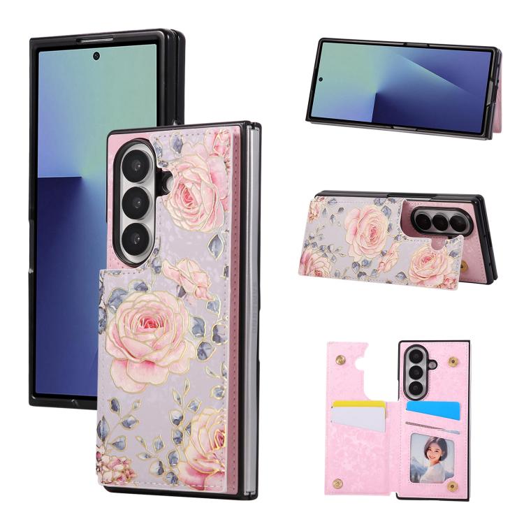 Printed Double Buckle RFID Anti-theft Phone Case, For Galaxy Z Fold8 Ultra 5G, For Galaxy Z Flip8 5G, For Galaxy Z Flip6 / Flip7 FE, For Galaxy Z Fold7 5G, For Galaxy Z Flip7 5G, For Galaxy Z Fold6, For Galaxy Z Fold5, For Galaxy Z Flip5