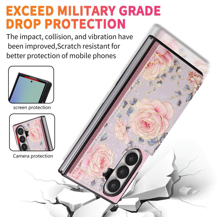 Printed Double Buckle RFID Anti-theft Phone Case, For Galaxy Z Fold8 Ultra 5G, For Galaxy Z Flip8 5G, For Galaxy Z Flip6 / Flip7 FE, For Galaxy Z Fold7 5G, For Galaxy Z Flip7 5G, For Galaxy Z Fold6, For Galaxy Z Fold5, For Galaxy Z Flip5
