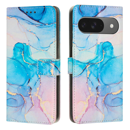 Painted Marble Pattern Leather Phone Case, For Google Pixel 11 Pro XL, For Google Pixel 11 / 11 Pro, For Google Pixel 10a, For Google Pixel 9A, For Google Pixel 9 Pro XL, For Google Pixel 9, For Google Pixel 8A