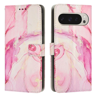 Painted Marble Pattern Leather Phone Case, For Google Pixel 11 Pro XL, For Google Pixel 11 / 11 Pro, For Google Pixel 10a, For Google Pixel 9A, For Google Pixel 9 Pro XL, For Google Pixel 9, For Google Pixel 8A