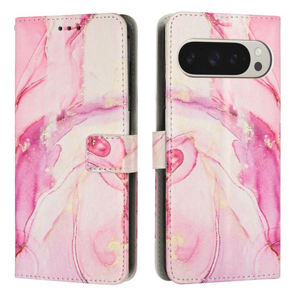 Painted Marble Pattern Leather Phone Case, For Google Pixel 11 Pro XL, For Google Pixel 11 / 11 Pro, For Google Pixel 10a, For Google Pixel 9A, For Google Pixel 9 Pro XL, For Google Pixel 9, For Google Pixel 8A